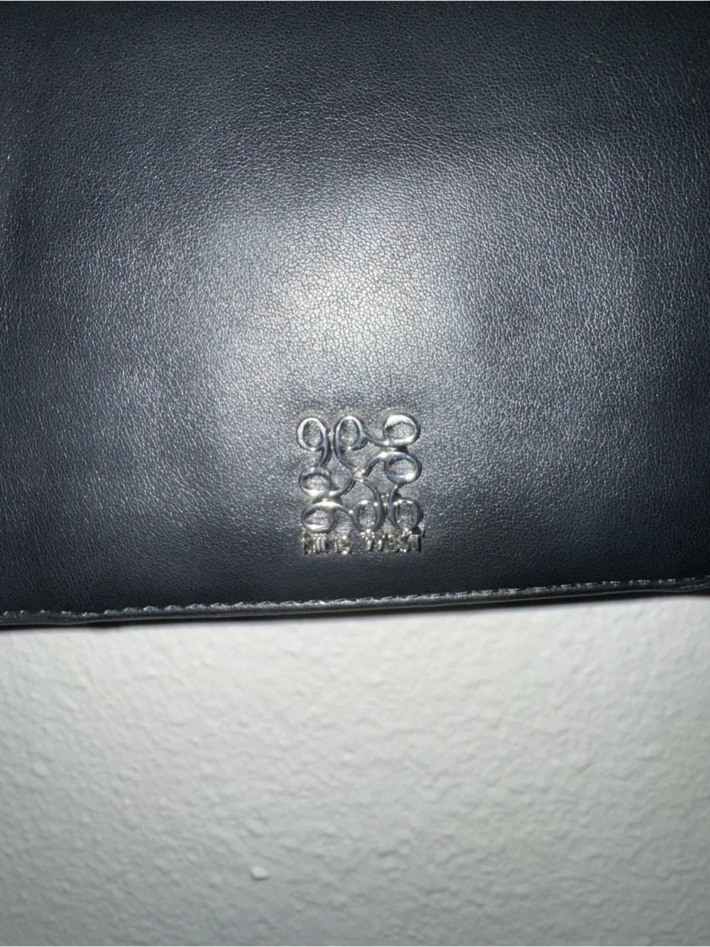 Nine West Black Leather Chain Wallet Crossbody
